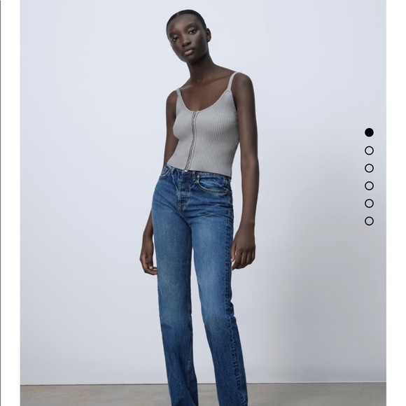 Zara Knit Corset Top Size Small - Grayish Spaghetti Strap Tank Top - Picture 1 of 8